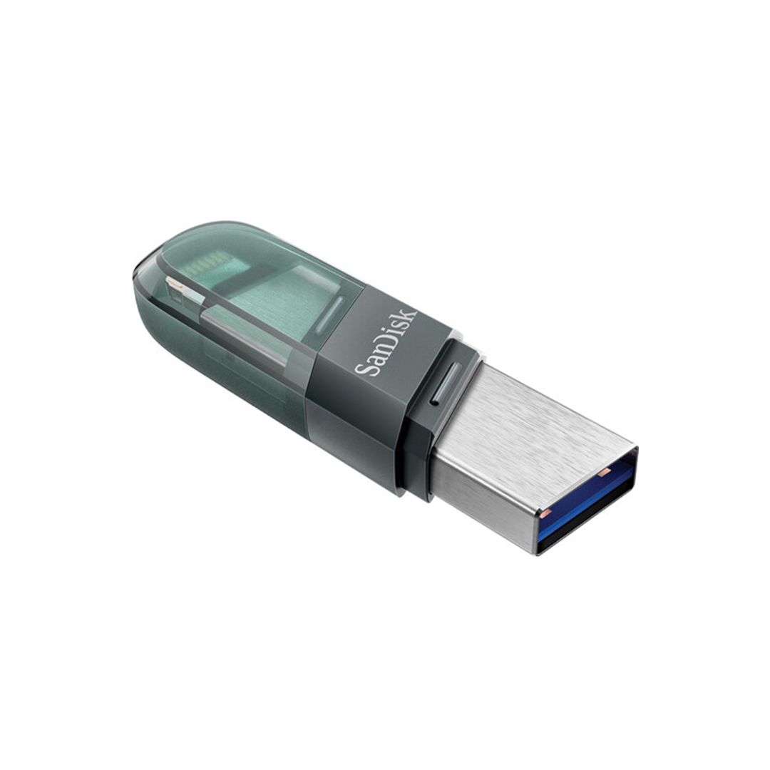 SanDisk iXpand USB 3.0 Flash Drive Flip 128GB for iOS and Windows, Metalic in Qatar SanDisk iXpand USB 3.0 Flash Drive Flip 128GB for iOS and Windows, Metalic in Qatar